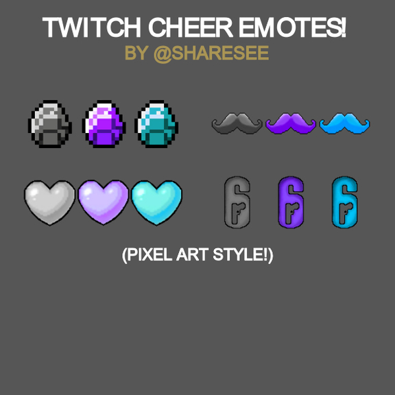 Heart Bit Badges - Twitch Cheer Badges